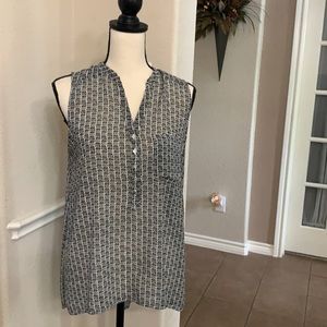 H&M black geographic print sheer top Size 6